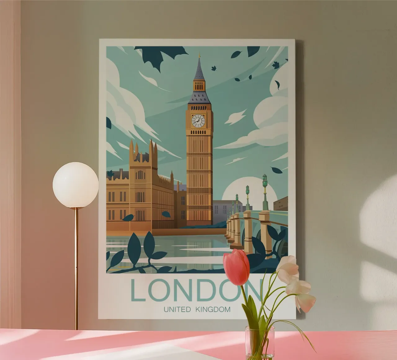 Stampa tradizionale di Londra - Inghilterra tela con Cornice a cassetta da Liliestudio