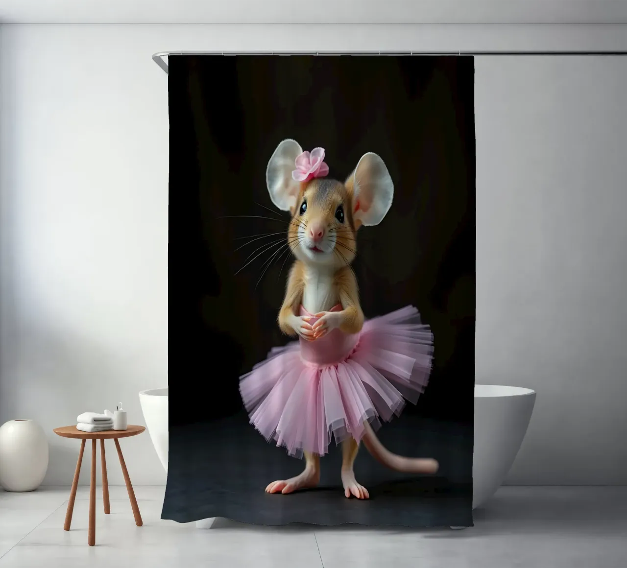 ballerina mouse shower curtain by Anita's Dream