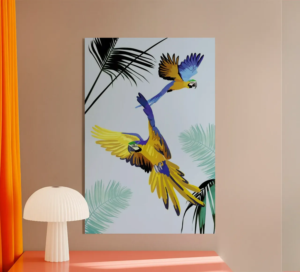 Flying Parrots plexiglass da Goed Blauw