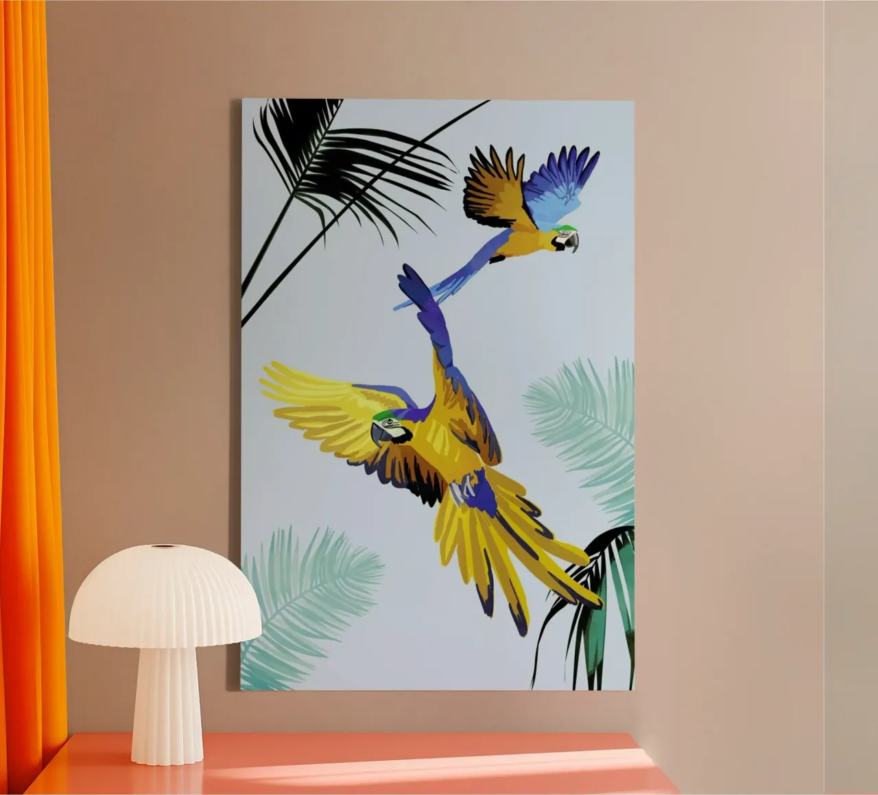 Flying Parrots canvas by Goed Blauw