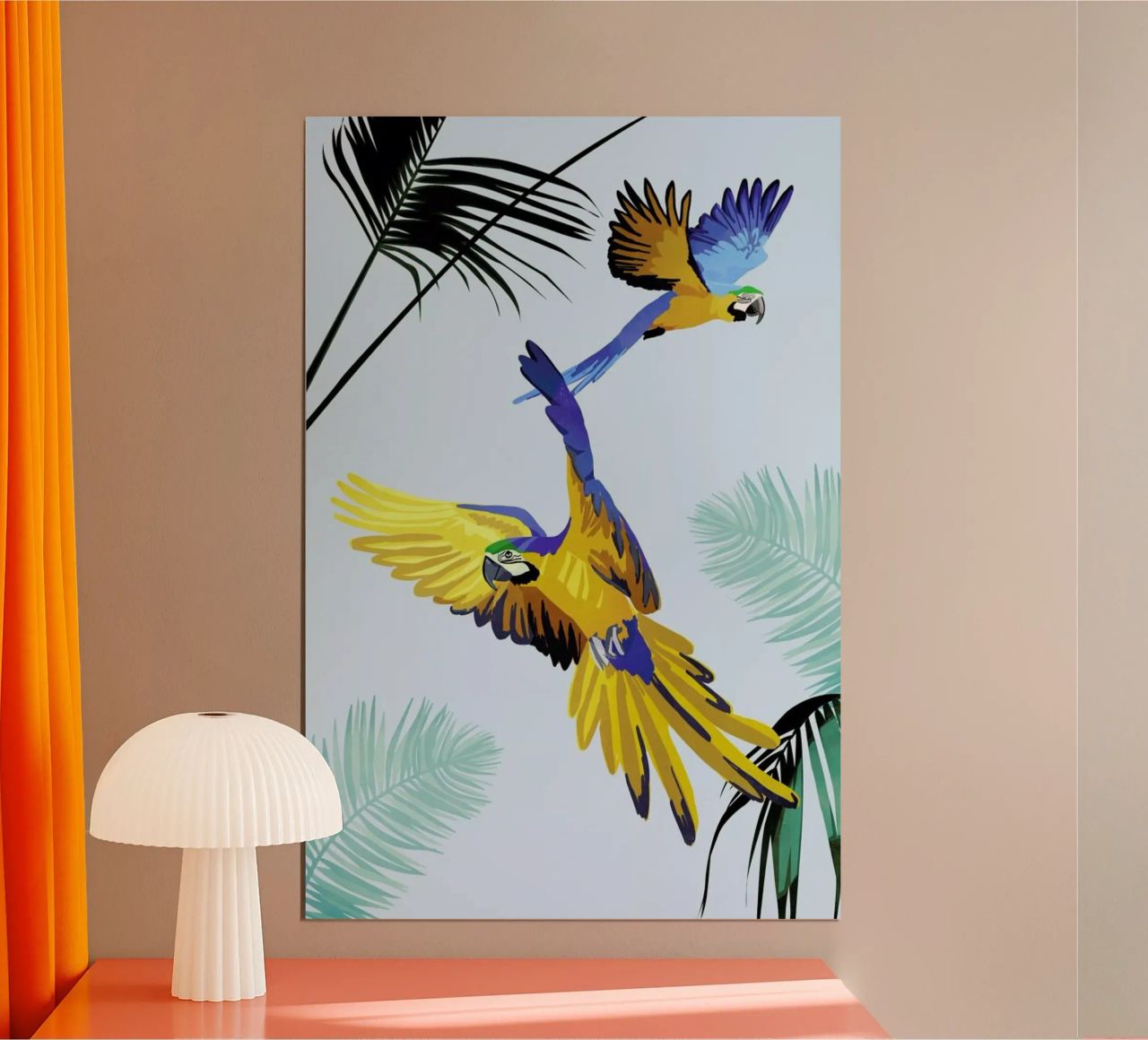 Flying Parrots poster de Goed Blauw