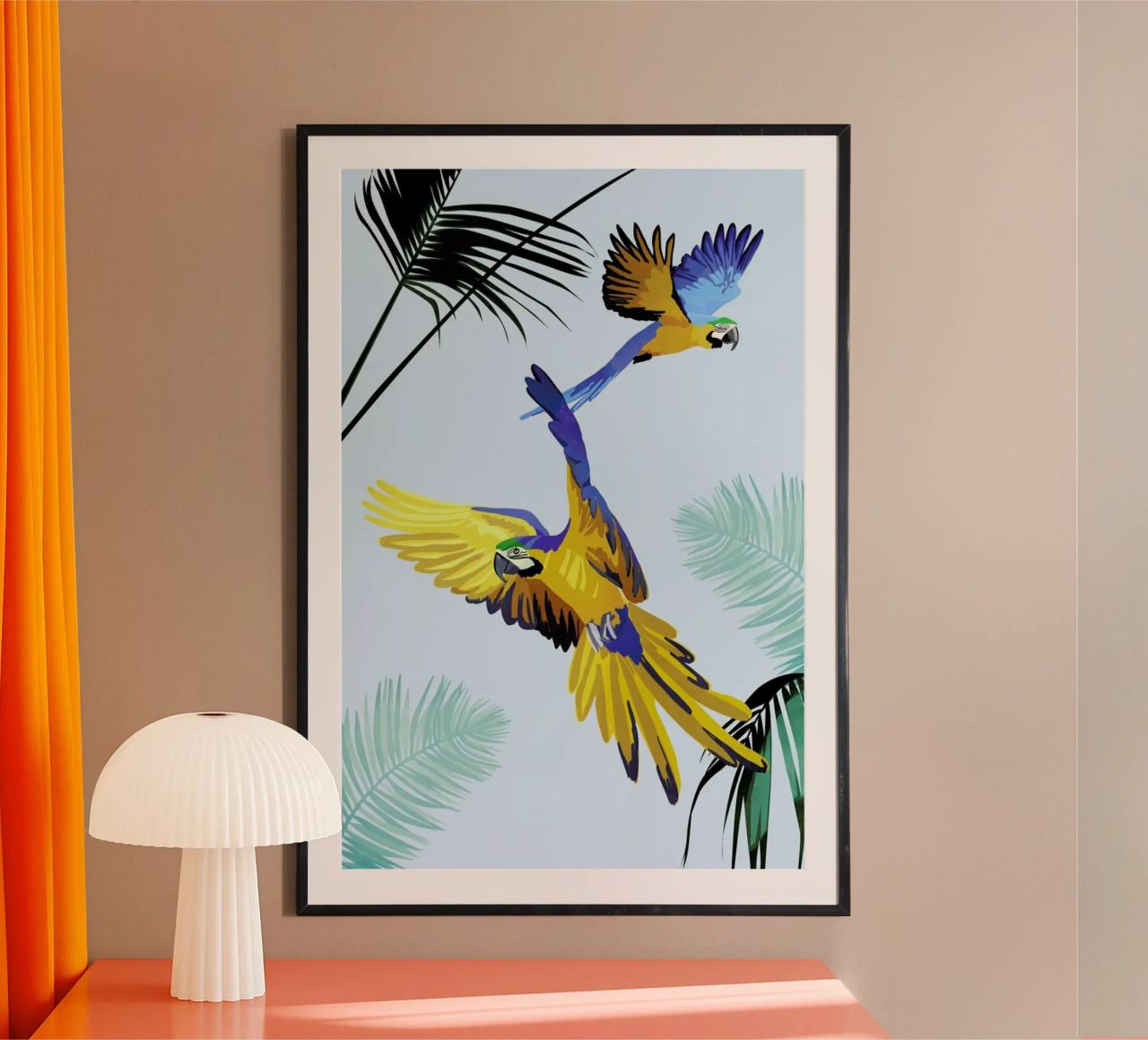 Flying Parrots poster de Goed Blauw