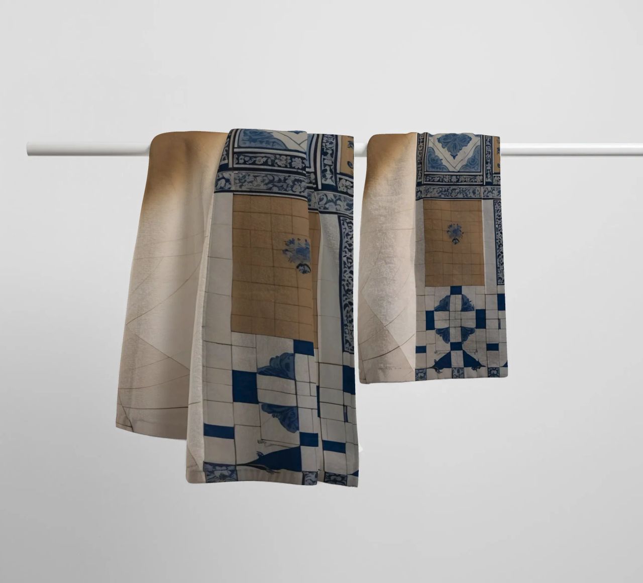 L'architecture moderne contraste avec les tuiles traditionnelles serviette de bain de DesignDoodle