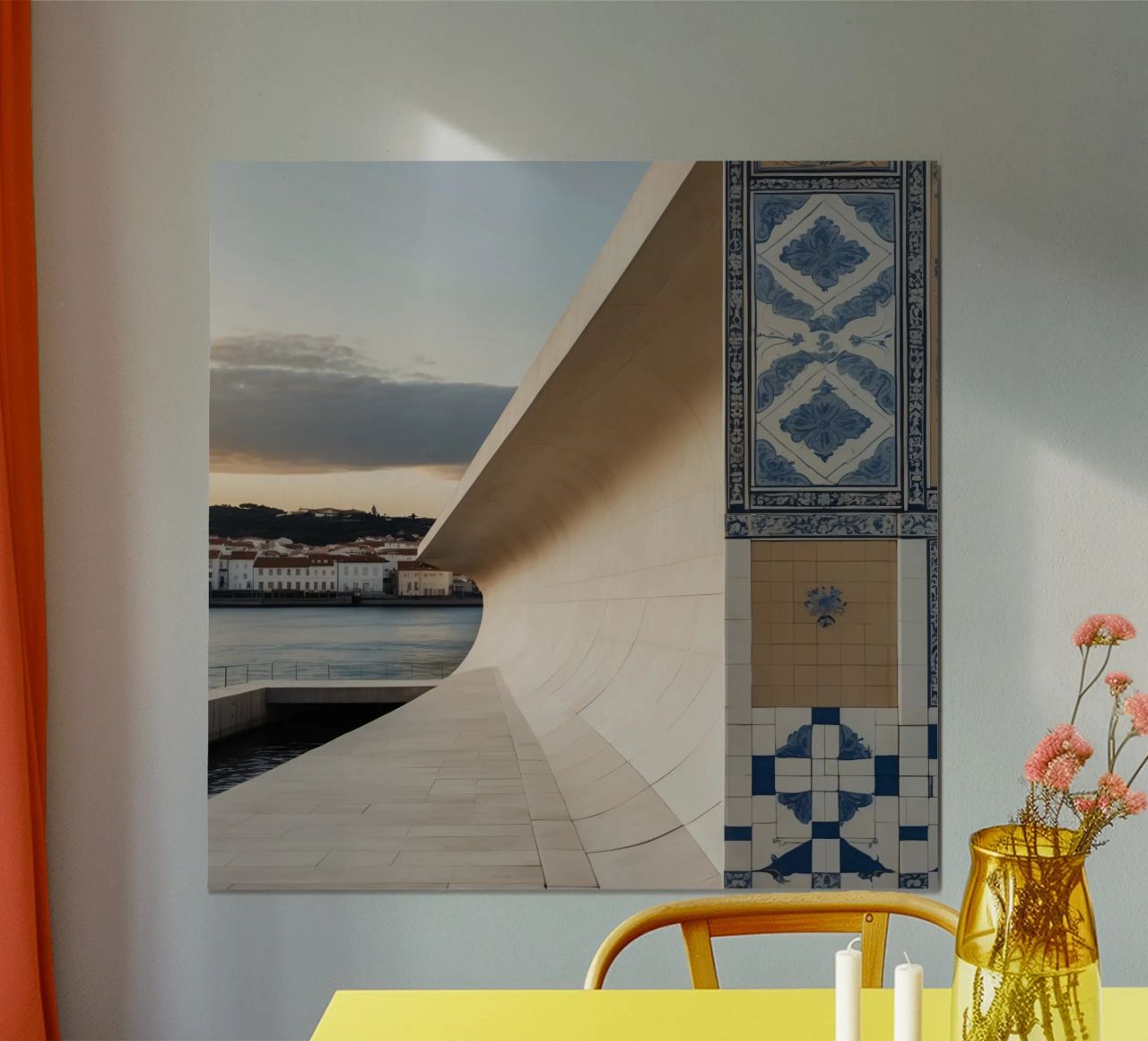 L'architecture moderne contraste avec les tuiles traditionnelles poster de DesignDoodle