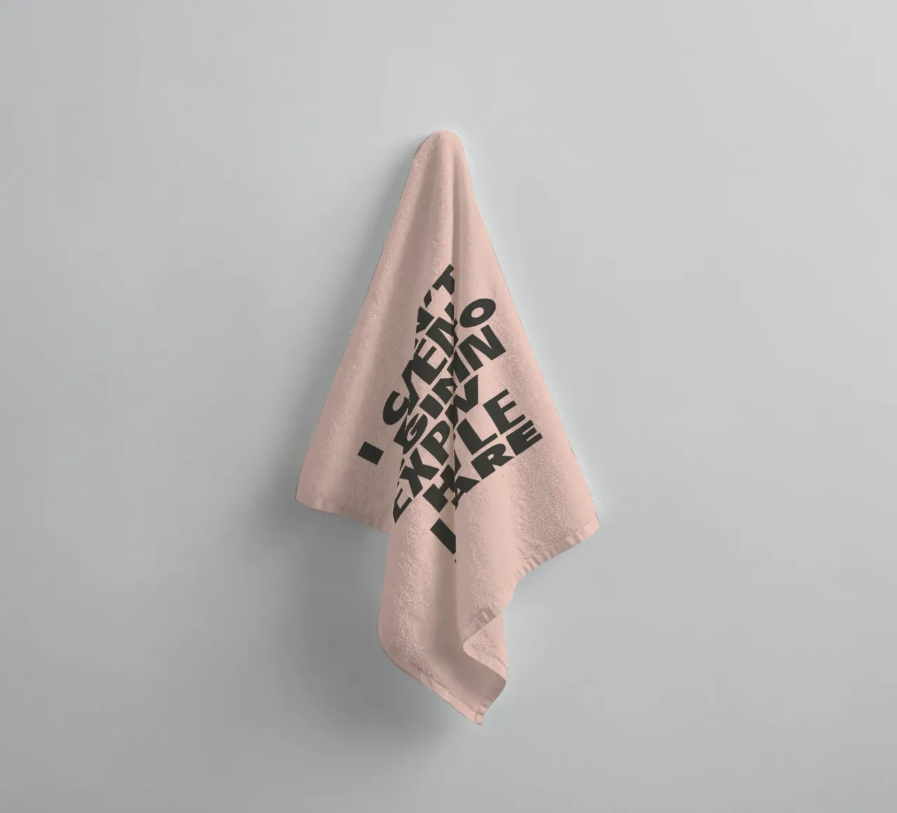 I Can't Even Begin to Explain How Little I Care in Peach towel by THE MOTIVATED TYPE