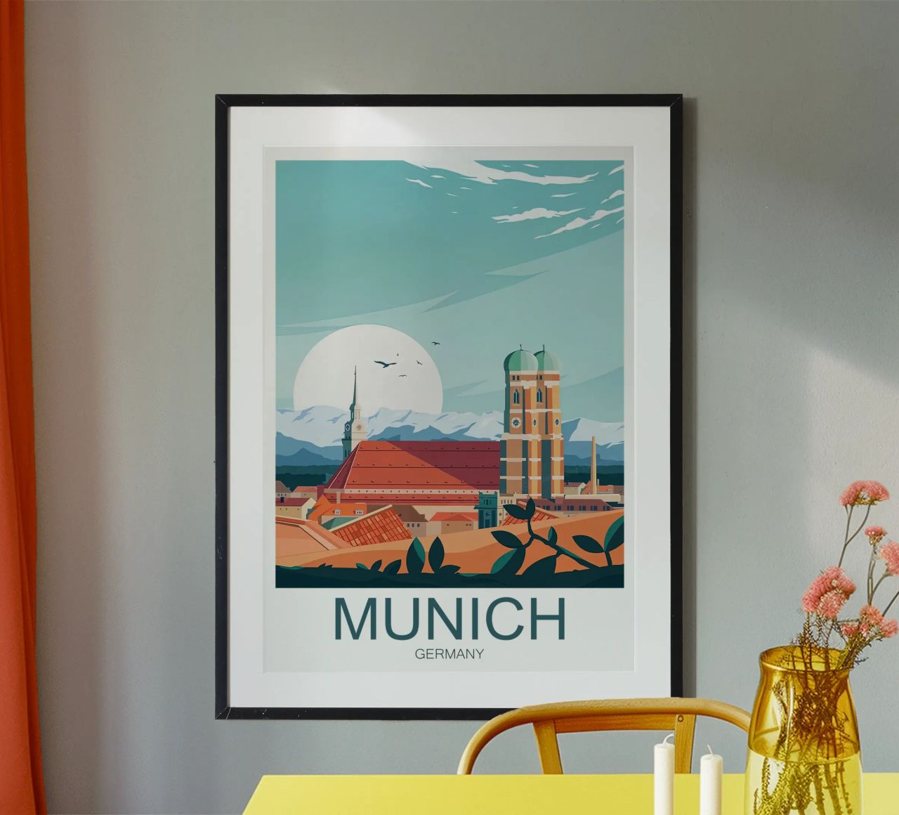 München Reiseprint - Deutschland Poster von Liliestudio