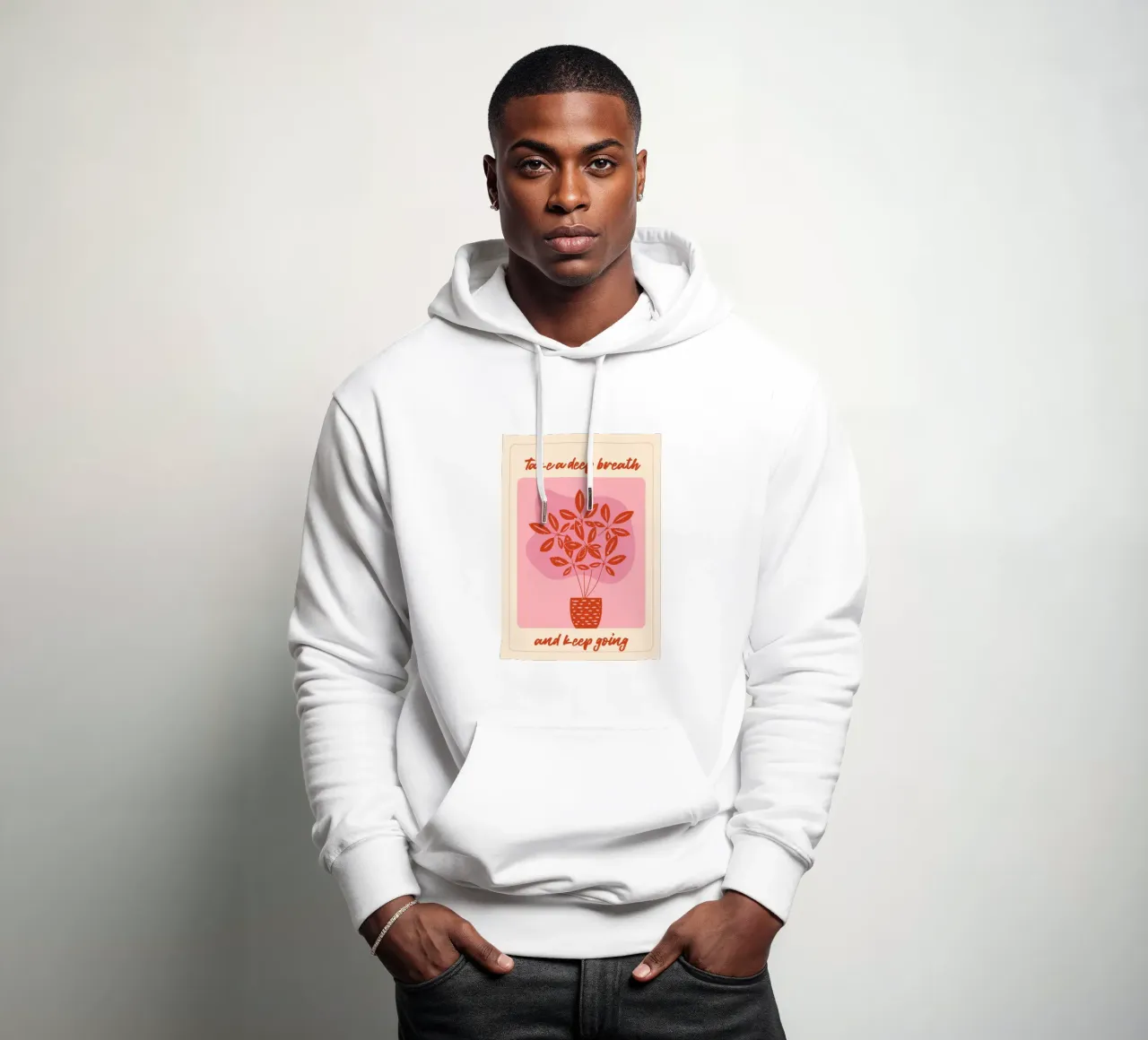 "Take a Deep Breath" Botanical Art Print - Calm & Motivating hoodie by ClubArt