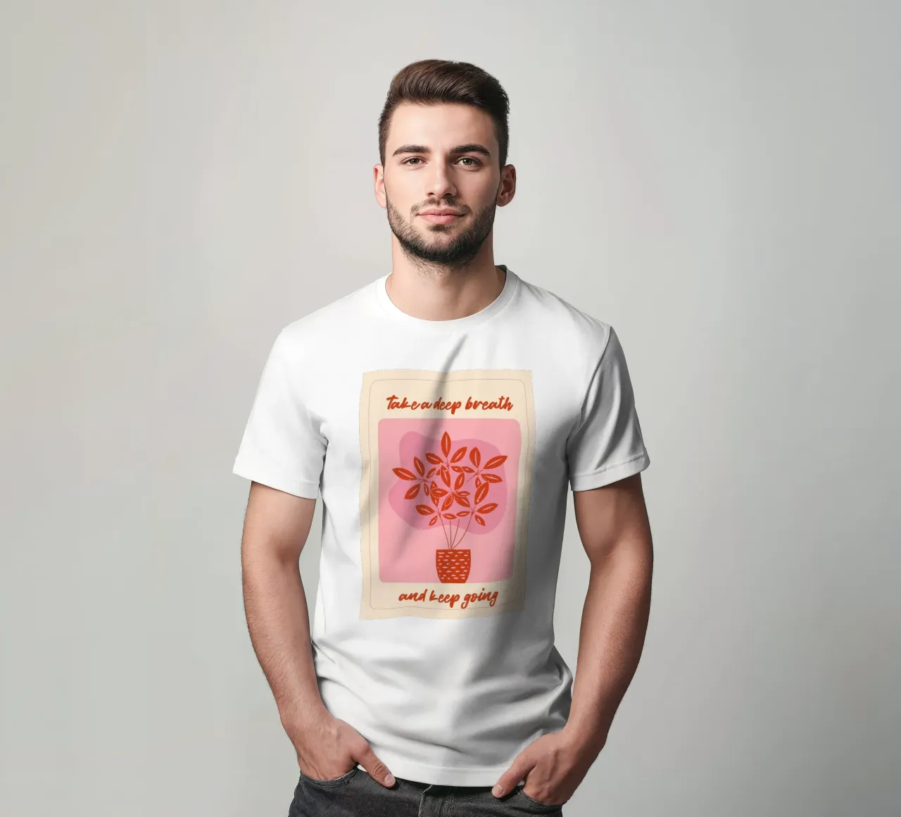 "Take a Deep Breath" Botanical Art Print - Calm & Motivating t-shirt by ClubArt