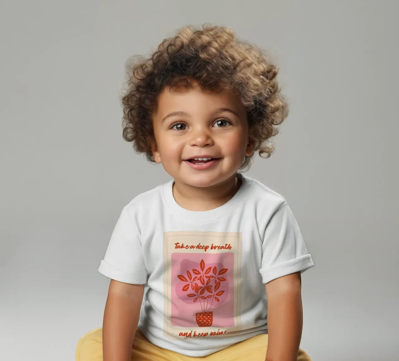 "Take a Deep Breath" Botanical Art Print - Calm & Motivating baby t-shirt by ClubArt