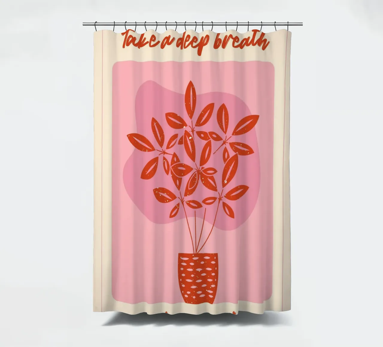 "Take a Deep Breath" Botanical Art Print - Calm & Motivating shower curtain by ClubArt