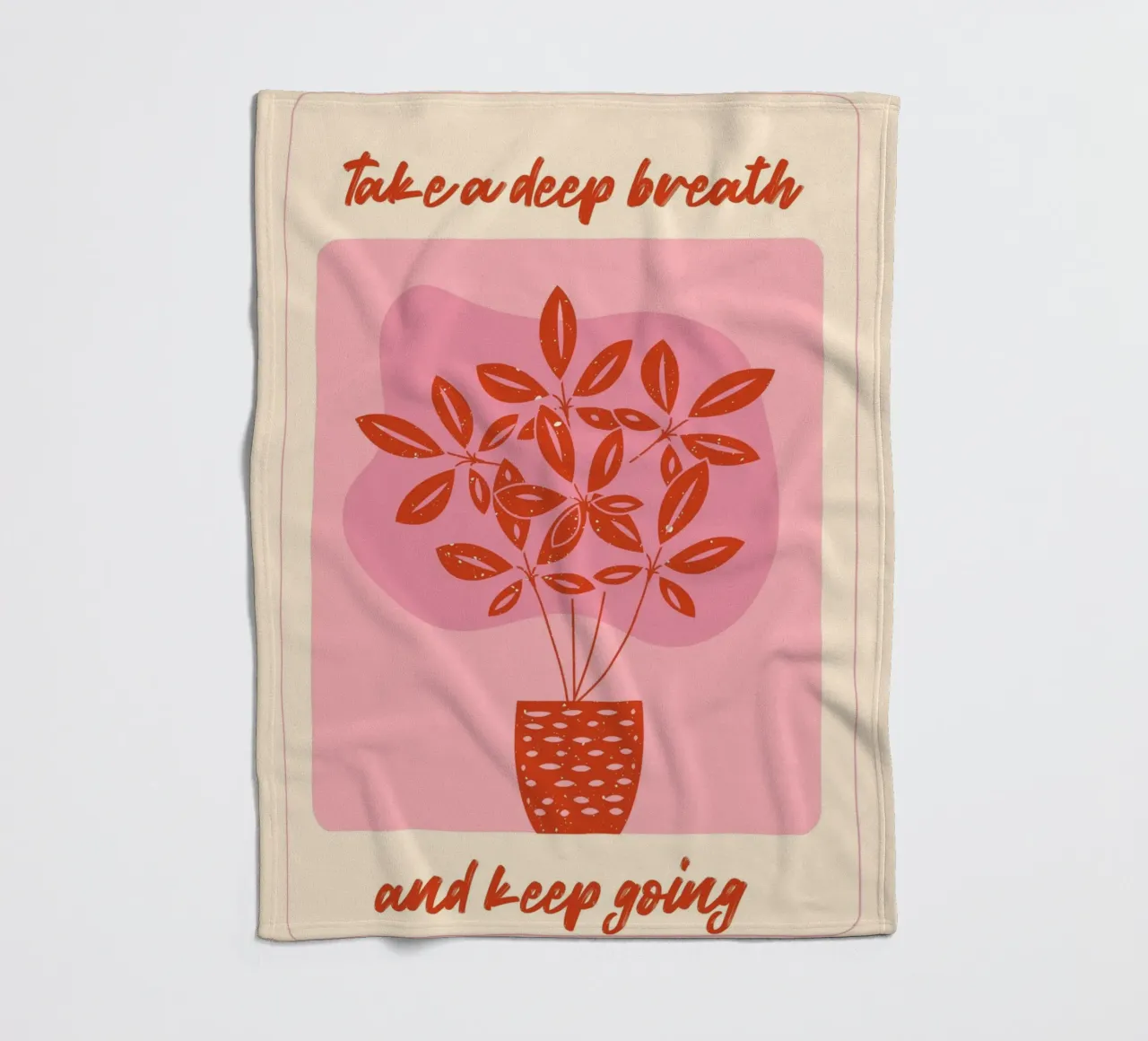 "Take a Deep Breath" Botanical Art Print - Calm & Motivating fleece blanket by ClubArt