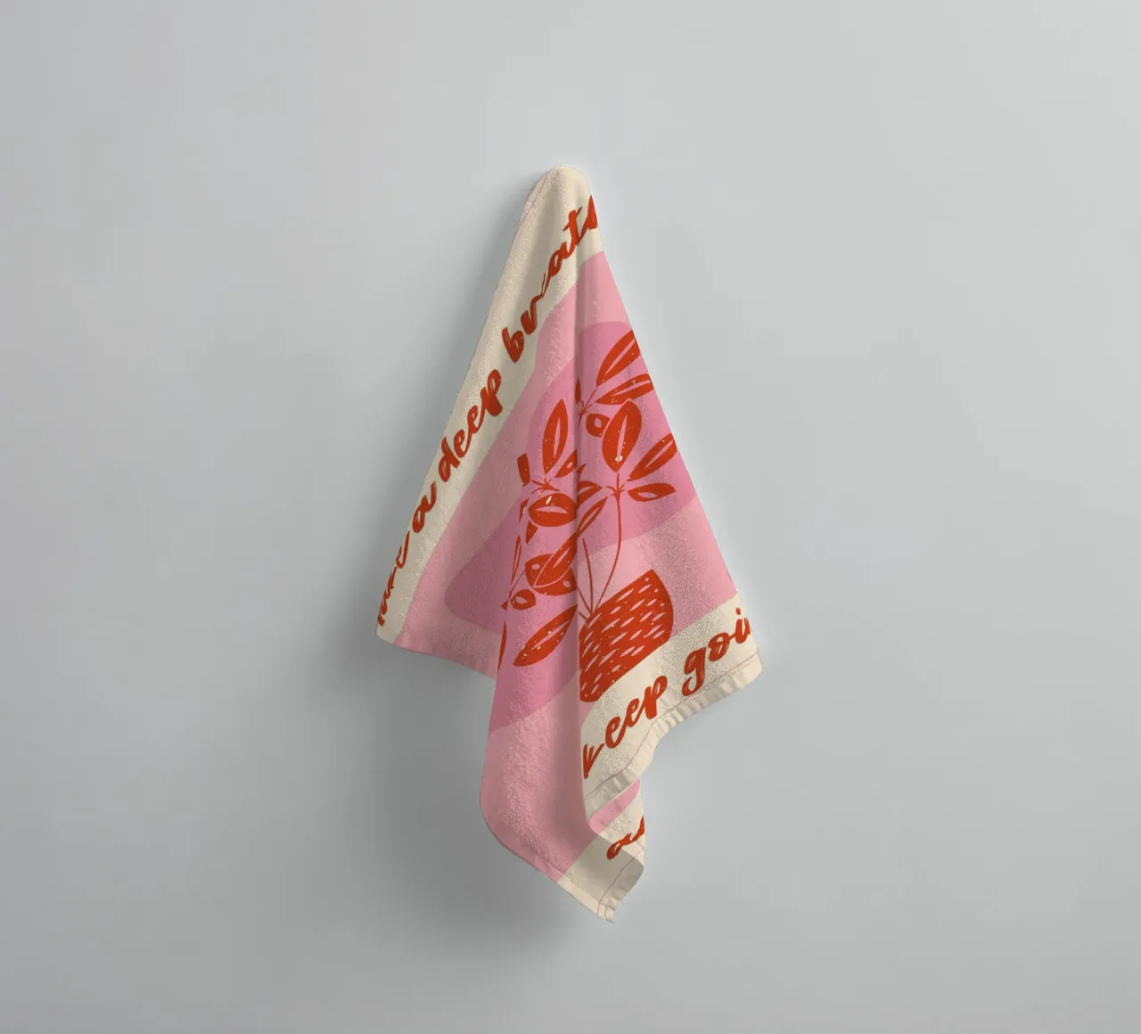 "Take a Deep Breath" Botanical Art Print - Calm & Motivating towel by ClubArt