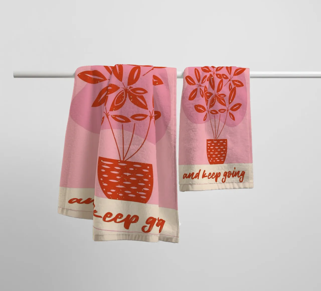 "Take a Deep Breath" Botanical Art Print - Calm & Motivating towel by ClubArt