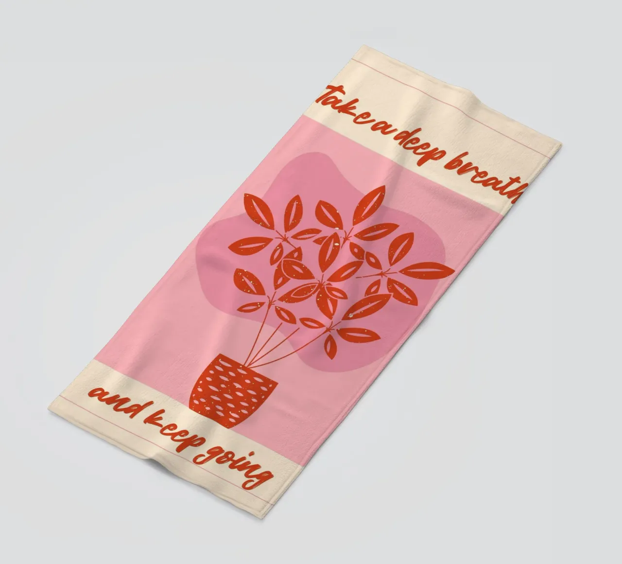 "Take a Deep Breath" Botanical Art Print - Calm & Motivating beach towel by ClubArt