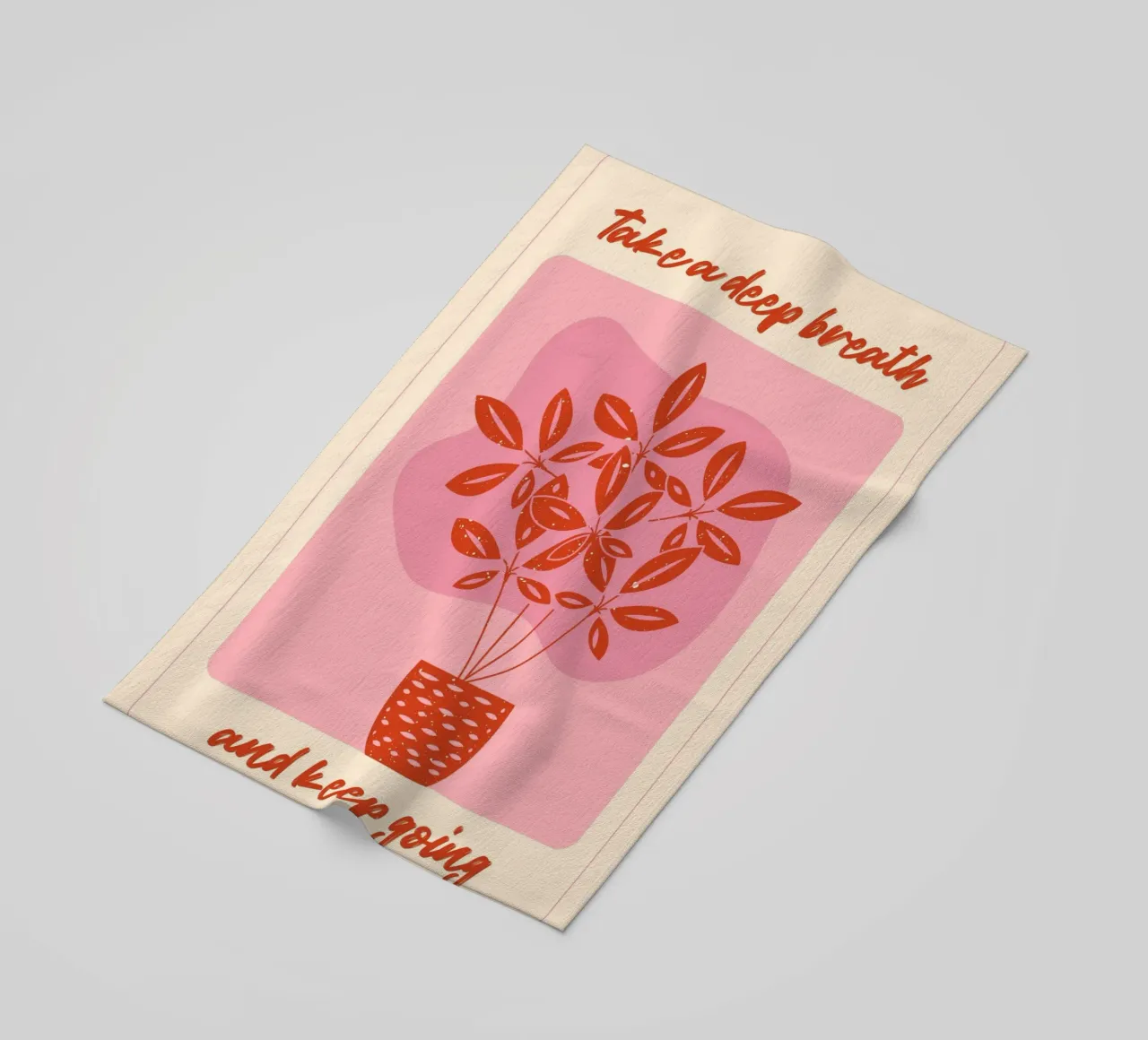 "Take a Deep Breath" Botanical Art Print - Calm & Motivating beach towel by ClubArt