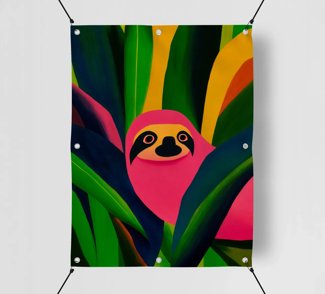 Bradipo rosa | Gioia di vivere tropicale telo in pvc da Autofocus