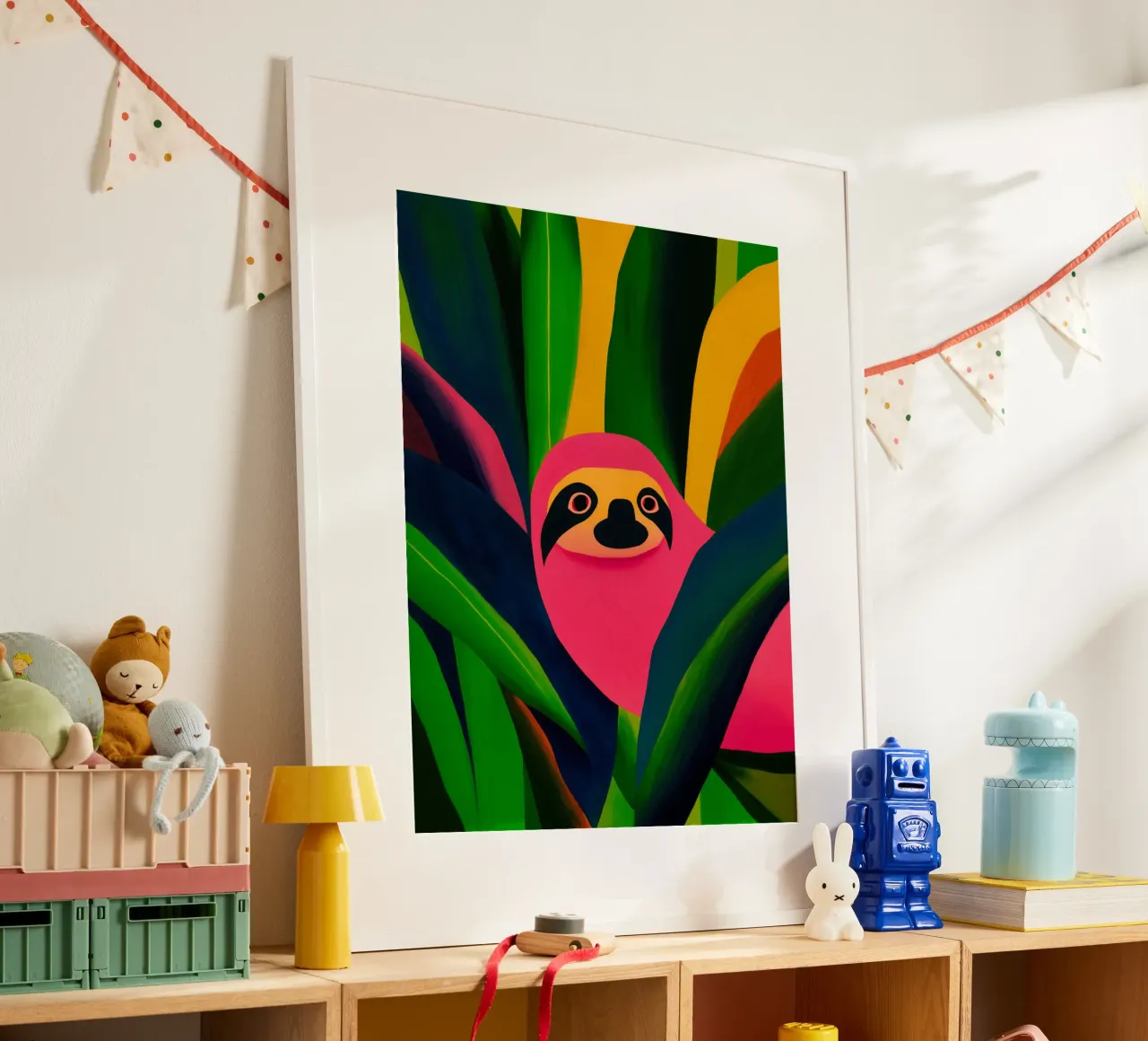 Bradipo rosa | Gioia di vivere tropicale carta hahnemühle da Autofocus
