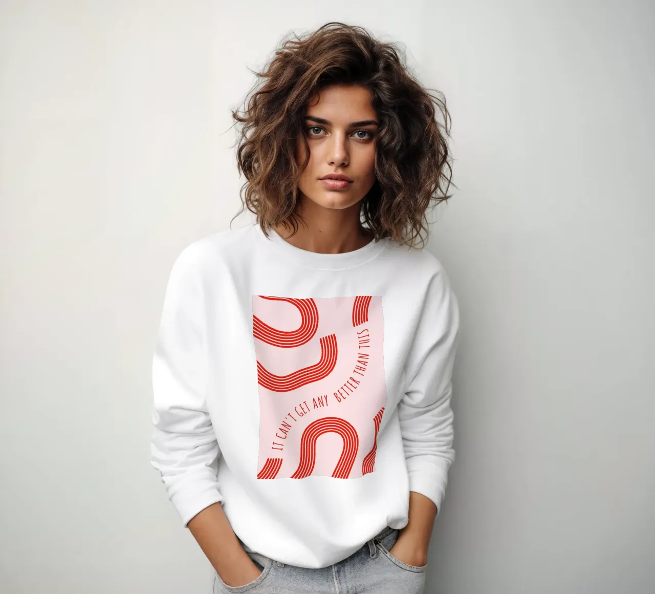 "It Can't Get Any Better" Abstract Lines Art Print - Retro F sweatshirt by ClubArt