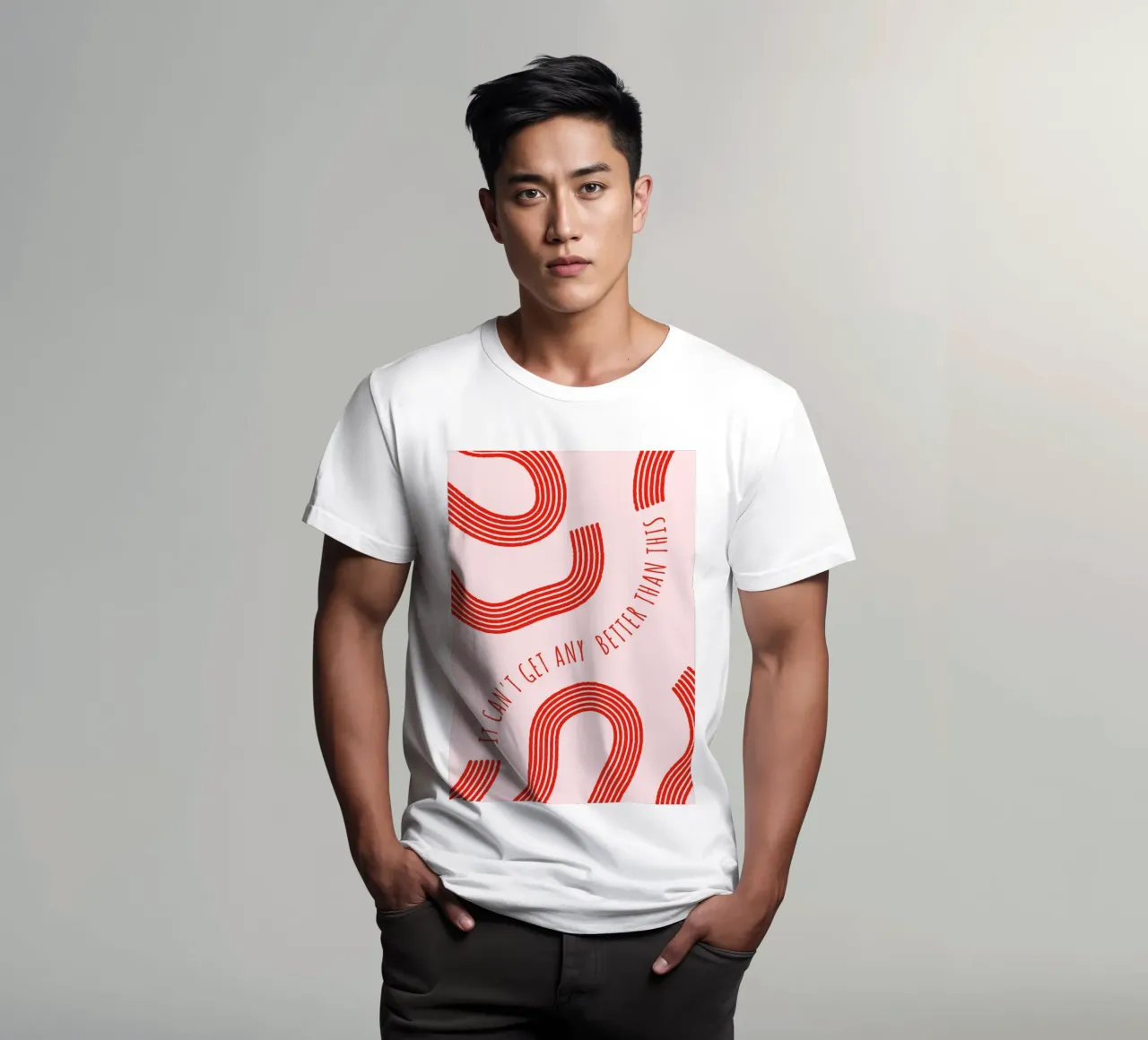 Stampa d'arte con linee astratte "It Can't Get Any Better" - Retro F t-shirt da ClubArt