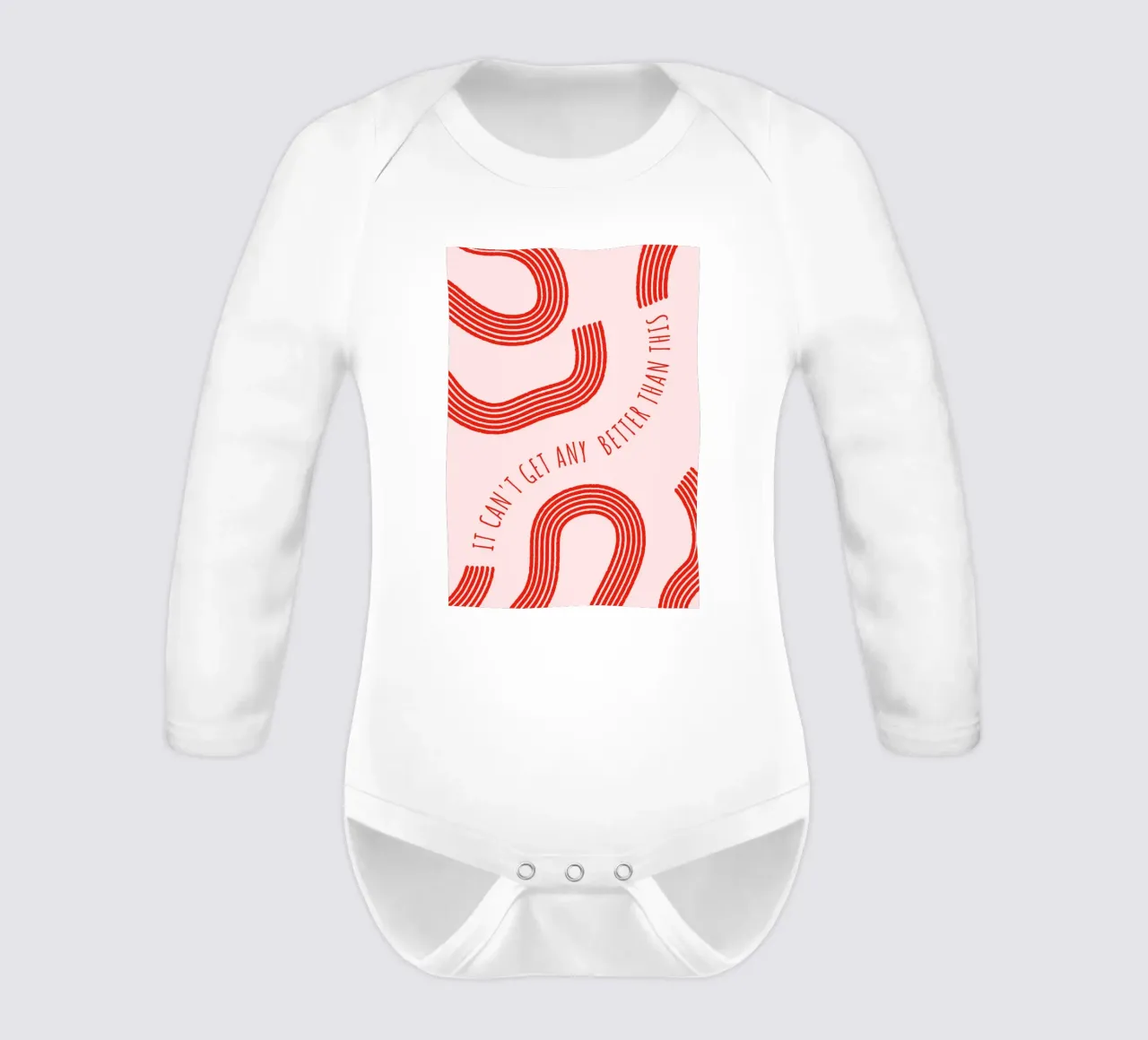 Stampa d'arte con linee astratte "It Can't Get Any Better" - Retro F body neonato maniche lunghe da ClubArt