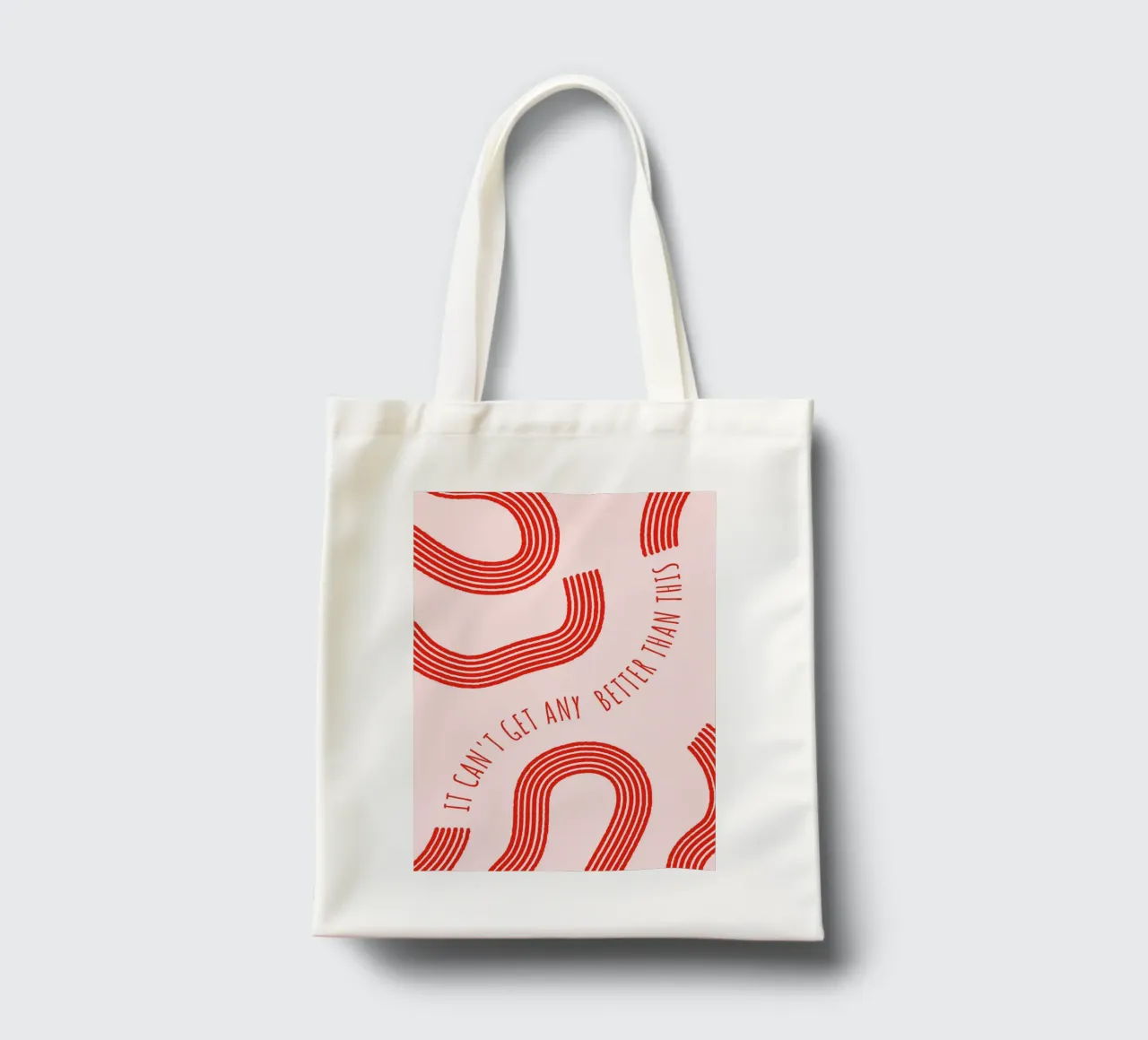 Stampa d'arte con linee astratte "It Can't Get Any Better" - Retro F borsa in juta da ClubArt