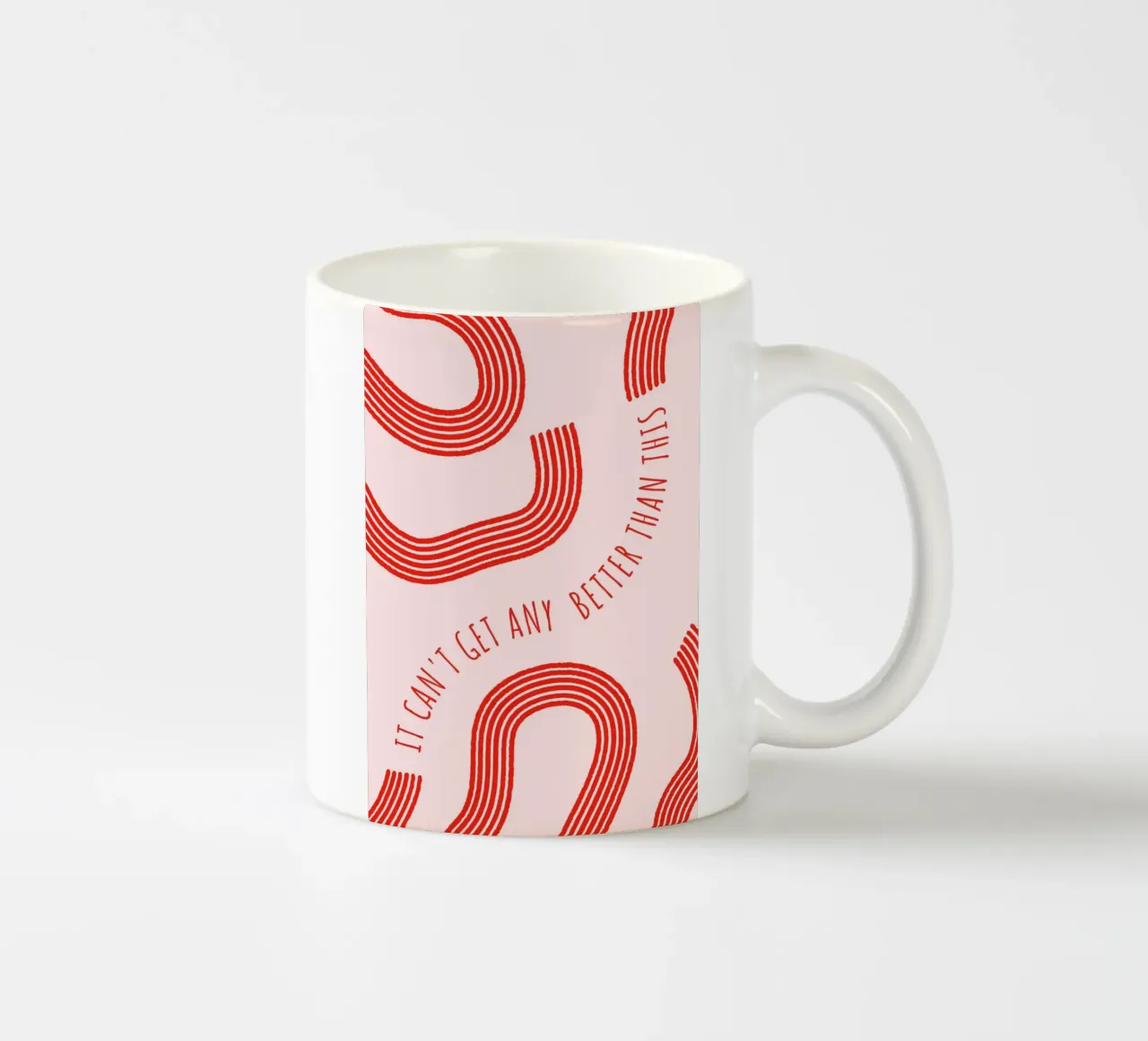 Stampa d'arte con linee astratte "It Can't Get Any Better" - Retro F tazza in ceramica da ClubArt