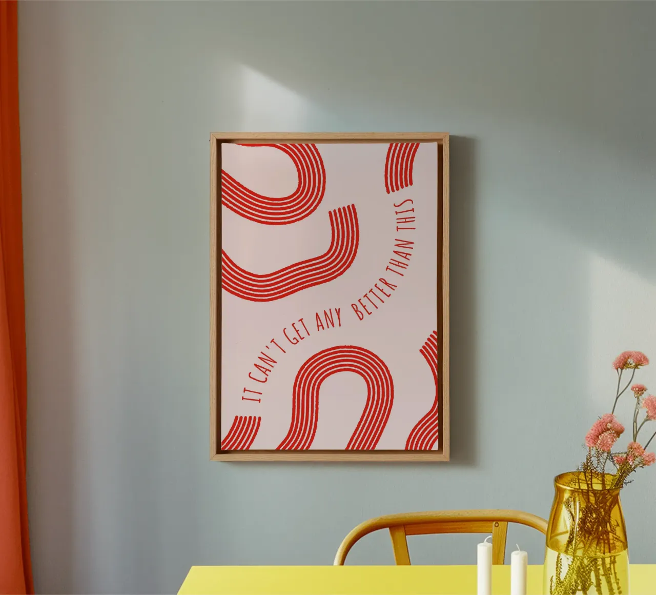 Stampa d'arte con linee astratte "It Can't Get Any Better" - Retro F tela da ClubArt