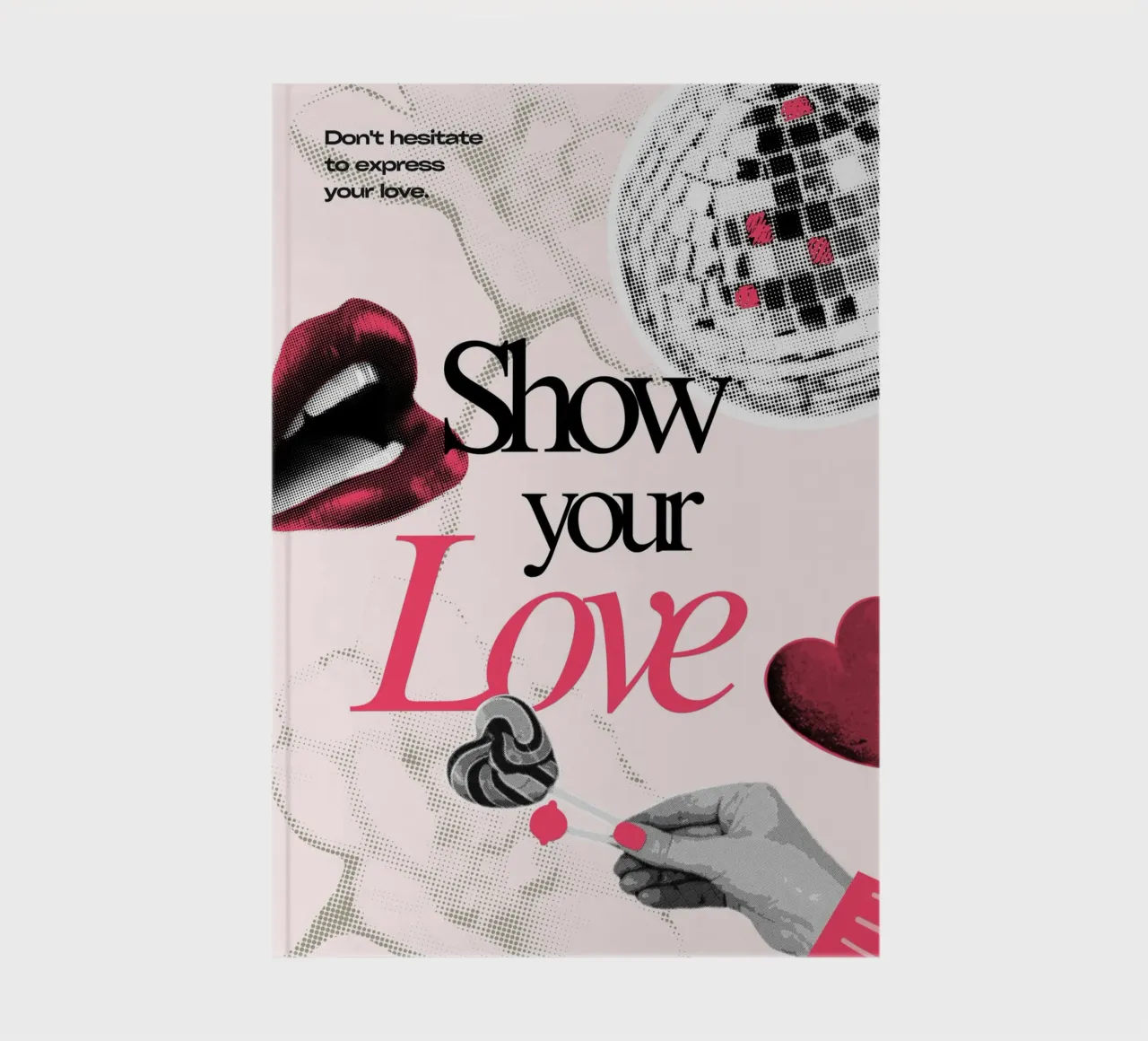 "Show Your Love" Retro Pop Art Print - Expressive & Bold notebook by ClubArt