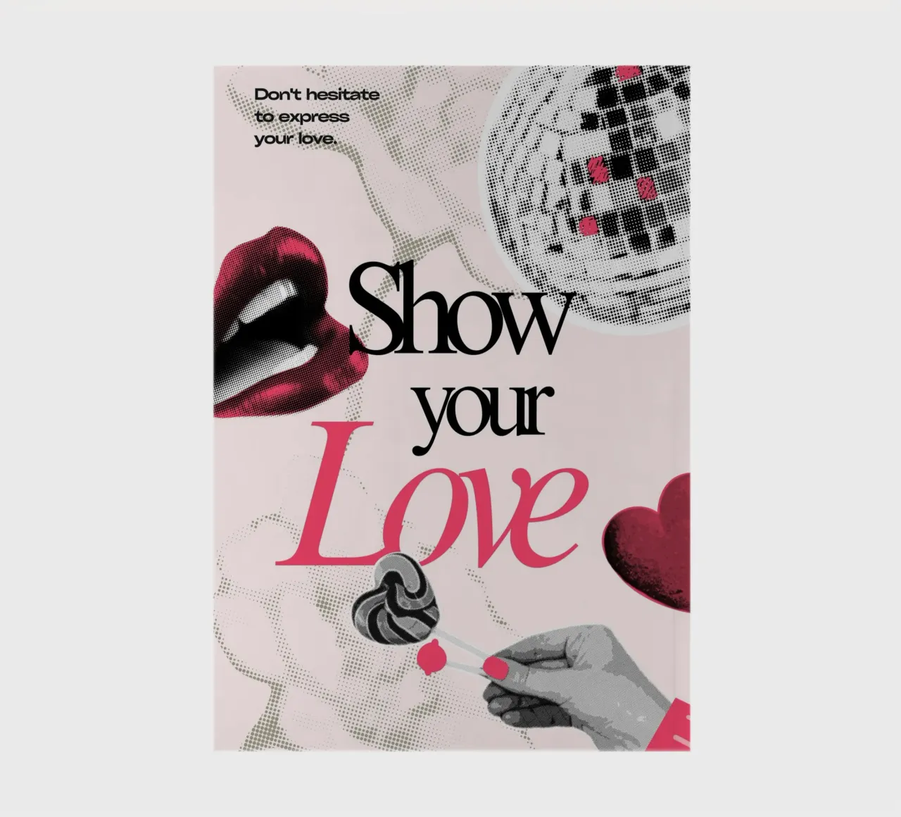 "Show Your Love" Retro Pop Art Print - Expressive & Bold notebook by ClubArt