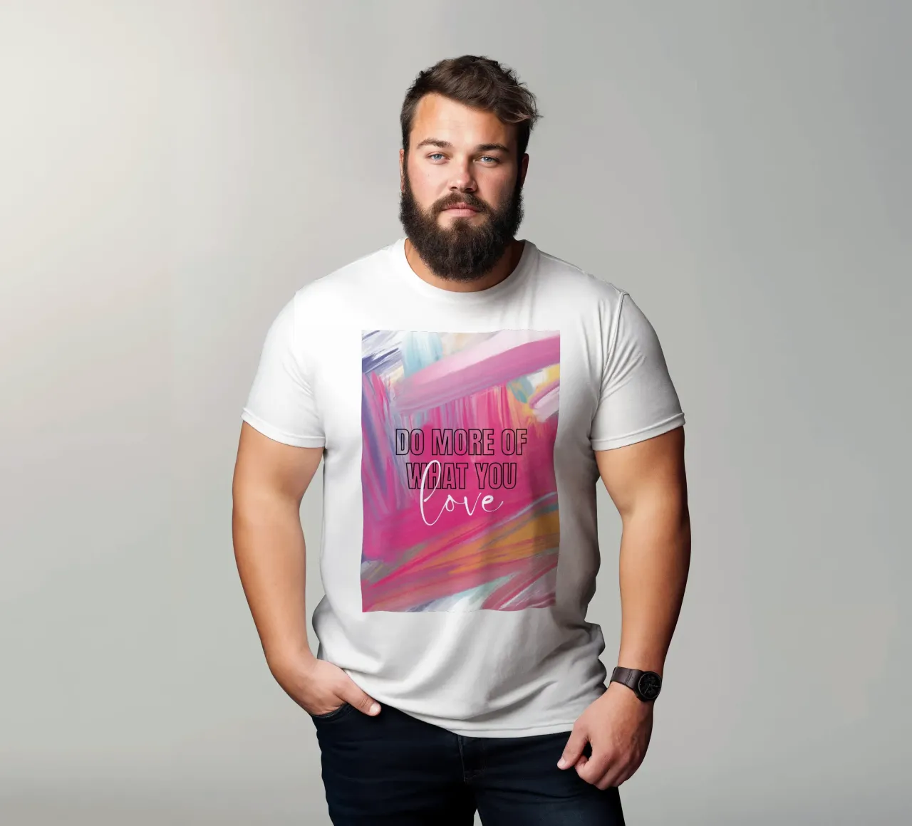 "Tu mehr von dem, was du liebst" Abstrakte Striche Kunst - Lebendig & T-Shirt von ClubArt