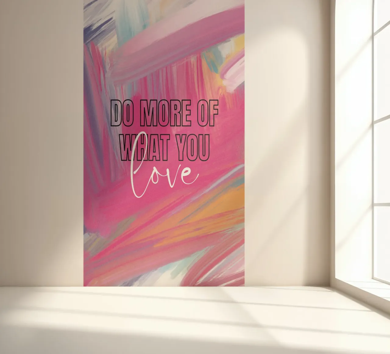 "Do More Of What You Love" Abstracte Streken Kunst - Levendig & fotobehang van ClubArt