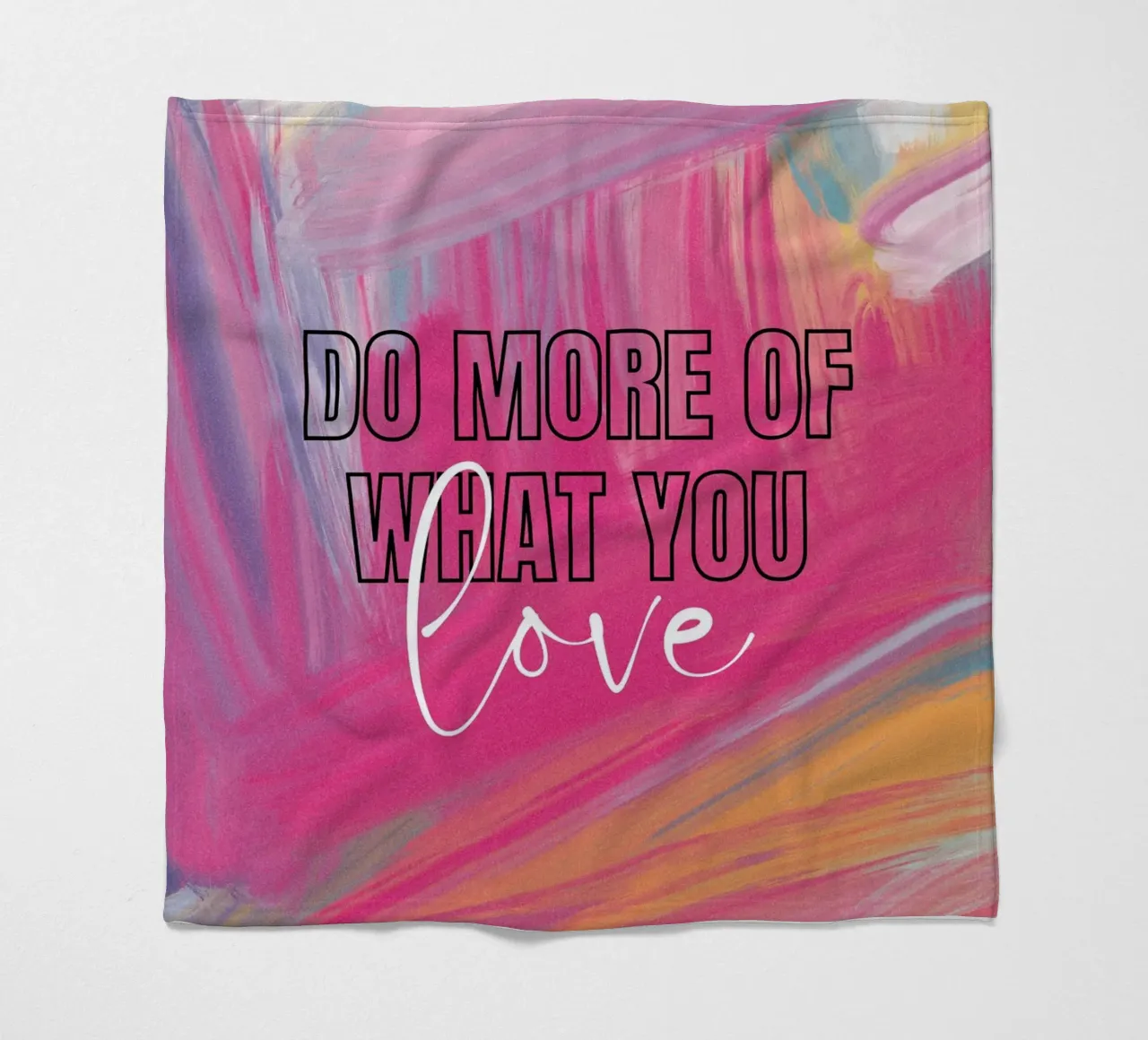 "Tu mehr von dem, was du liebst" Abstrakte Striche Kunst - Lebendig & Fleecedecke von ClubArt