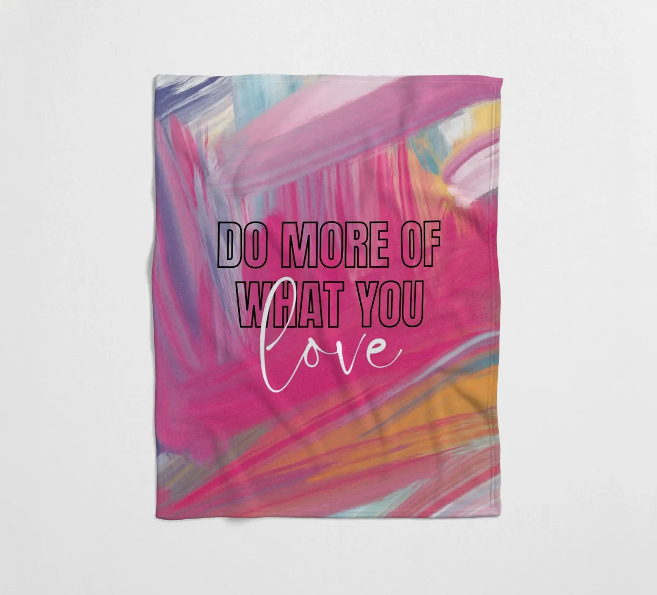 "Tu mehr von dem, was du liebst" Abstrakte Striche Kunst - Lebendig & Fleecedecke von ClubArt