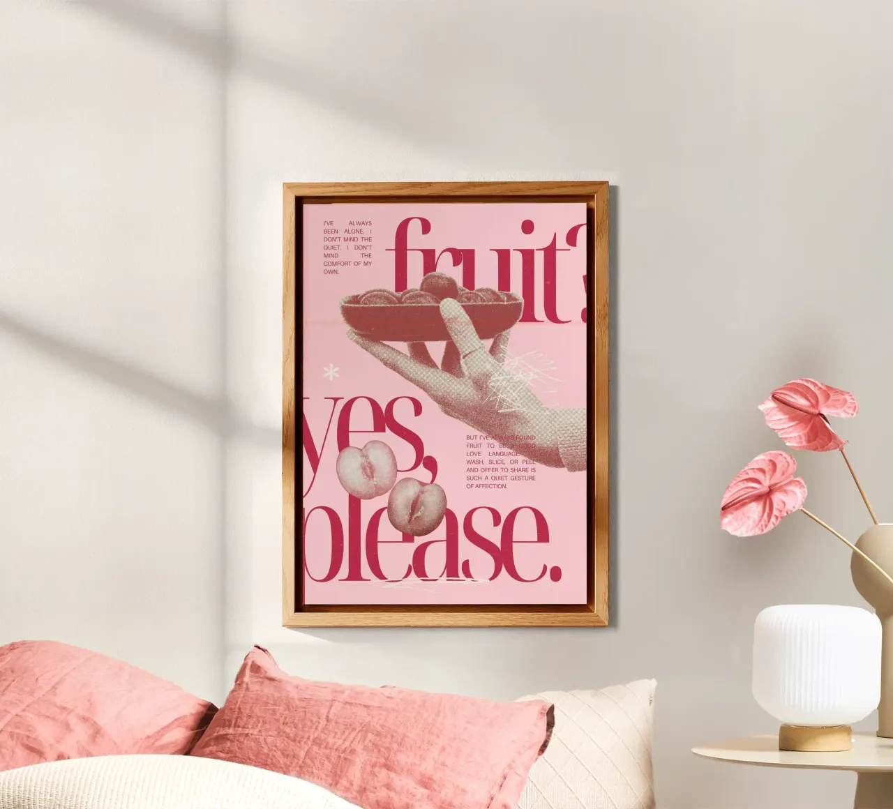 "Frutta? Sì, grazie" Retro Pop Art - Giocoso e unico alluminio dibond da ClubArt