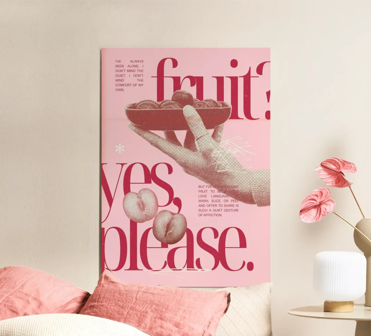 "Frutta? Sì, grazie" Retro Pop Art - Giocoso e unico poster con telaio in alluminio da ClubArt
