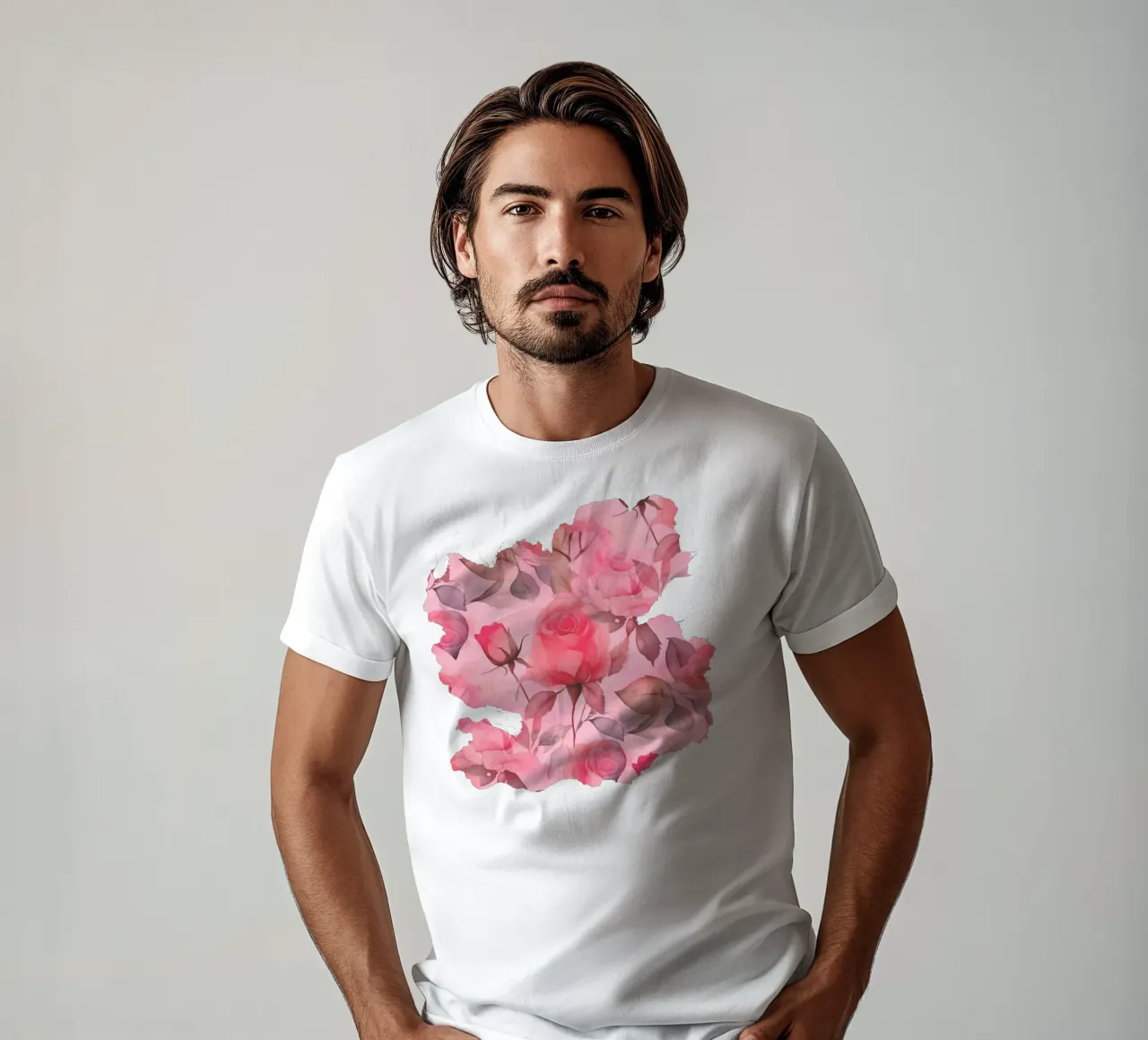 Rose delicate rosa e verdi t-shirt da SilverPegasus