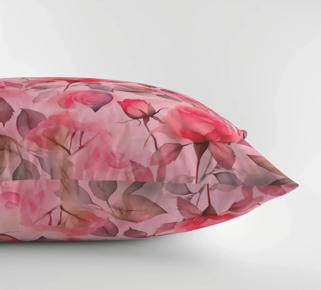 Zarte Rosen Rosa und Grün Kissen von SilverPegasus