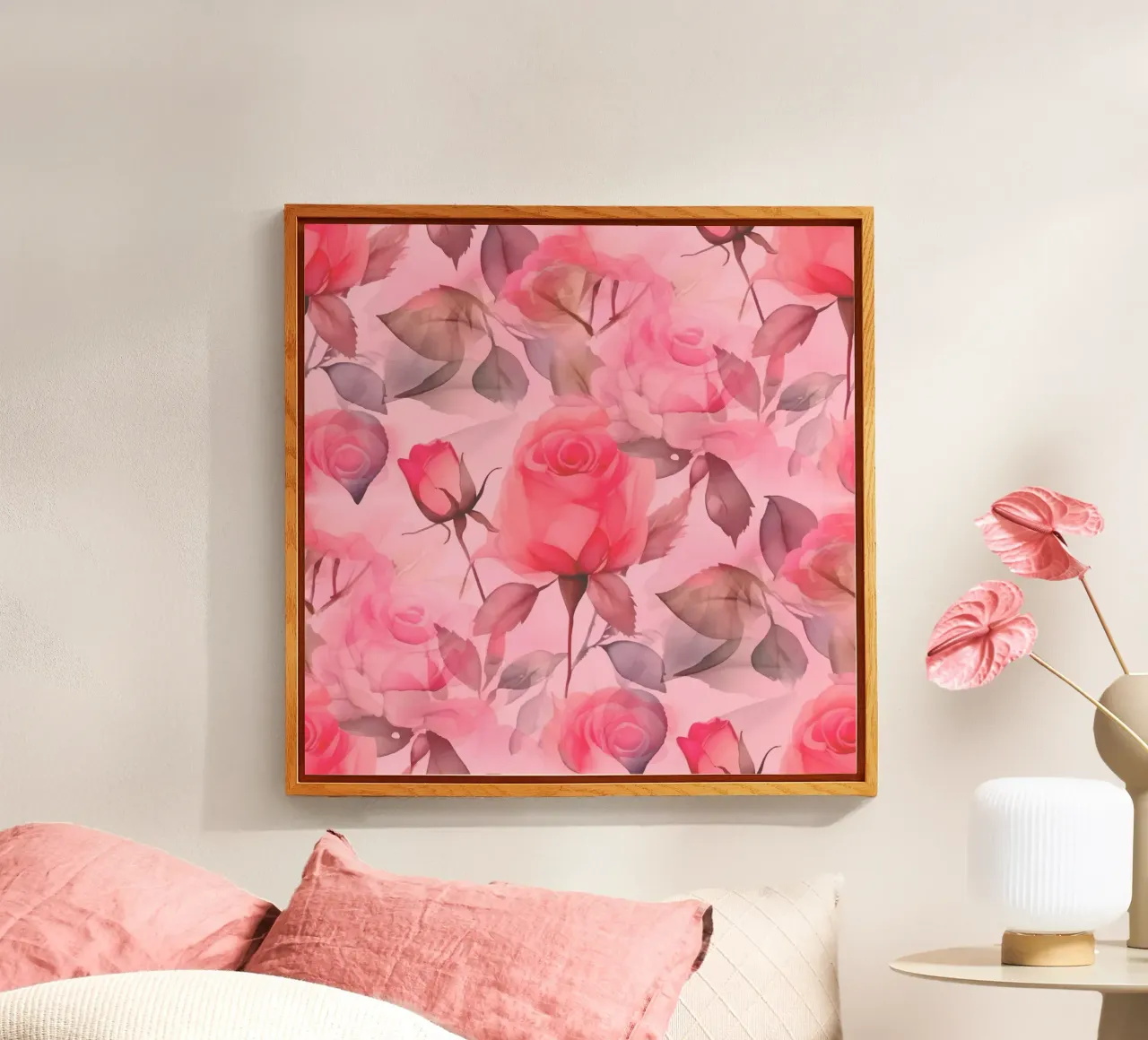Zarte Rosen Rosa und Grün Acryl-Glas von SilverPegasus