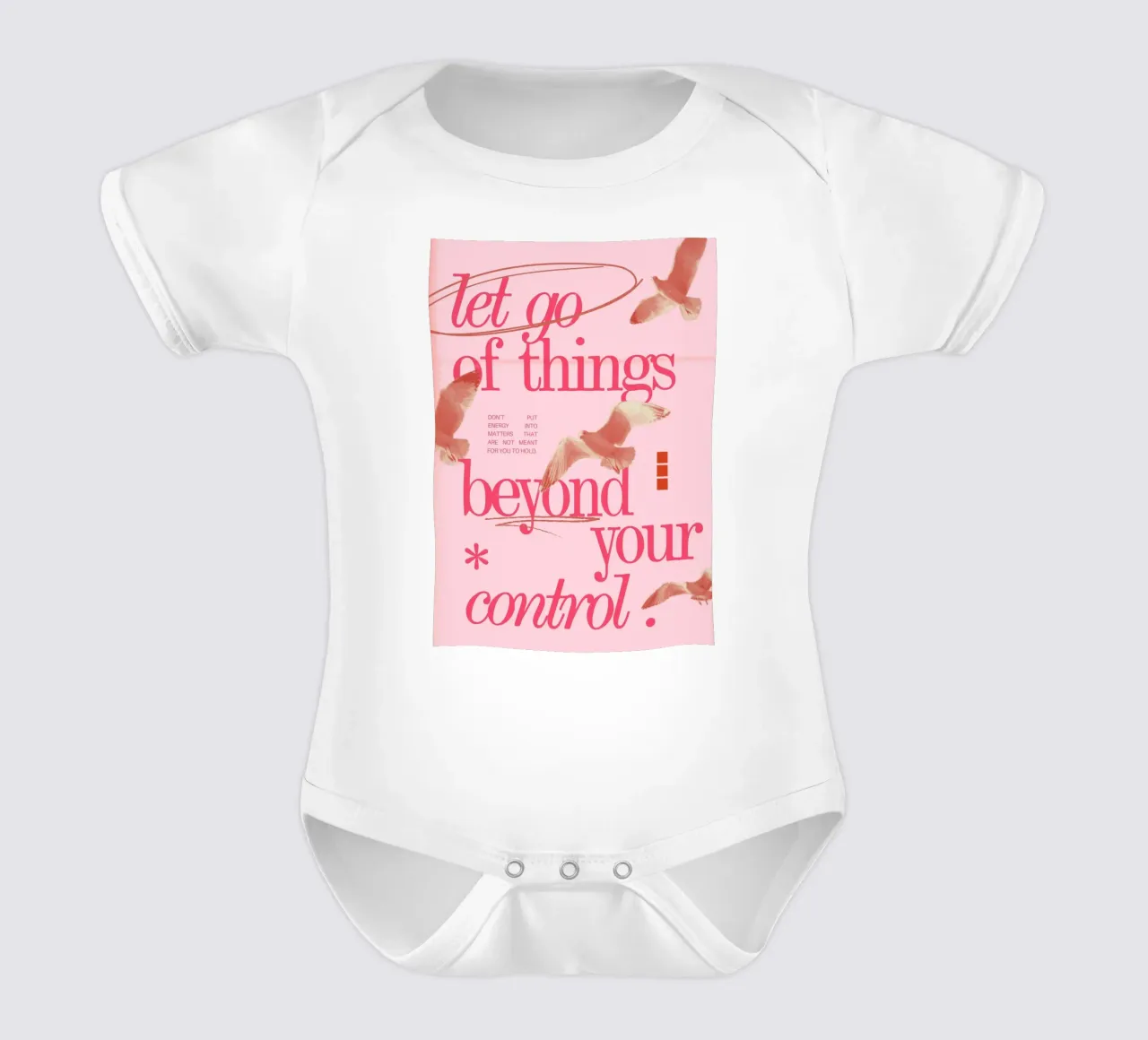"Let Go of Things Beyond Your Control" Art - Empowering & Se short-sleeve baby romper by ClubArt