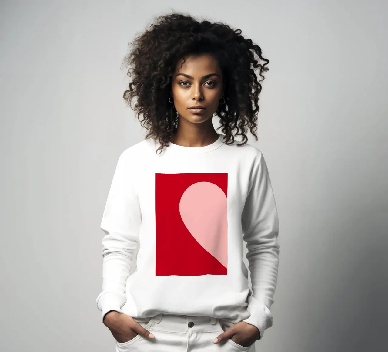 "Halbes Herz" Minimalistischer Liebes-Kunstdruck - Auffallend & modern Sweatshirt von ClubArt