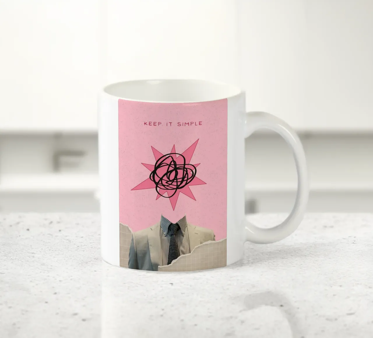 Impression d'art surréaliste "Keep It Simple" - Business & Chaos mug en céramique de ClubArt