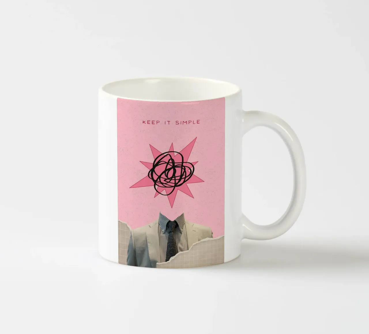 Impression d'art surréaliste "Keep It Simple" - Business & Chaos mug en céramique de ClubArt