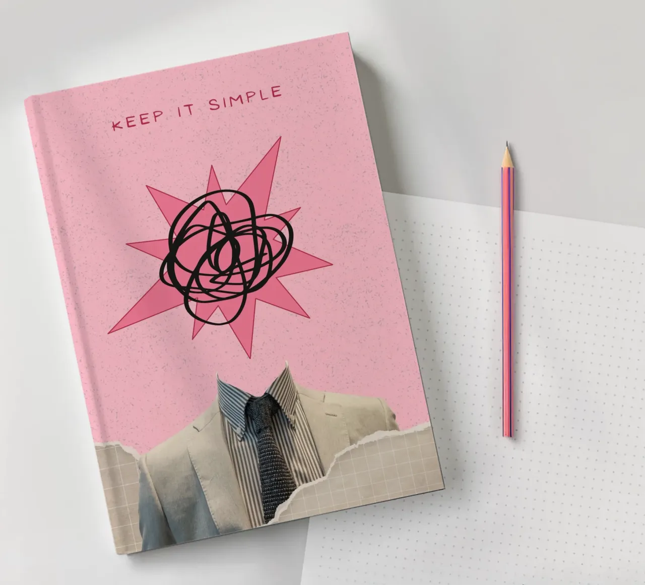 Impression d'art surréaliste "Keep It Simple" - Business & Chaos carnet de notes de ClubArt