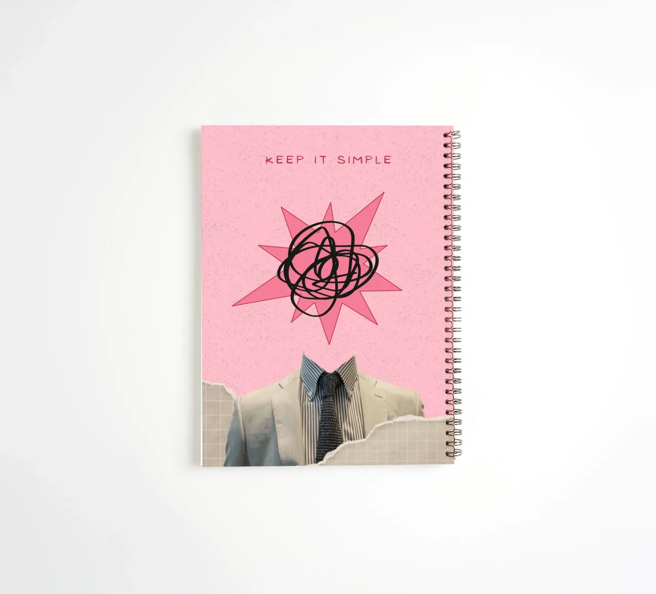 "Keep It Simple" Surreal Art Print - Business & Chaos spiral notebook by ClubArt