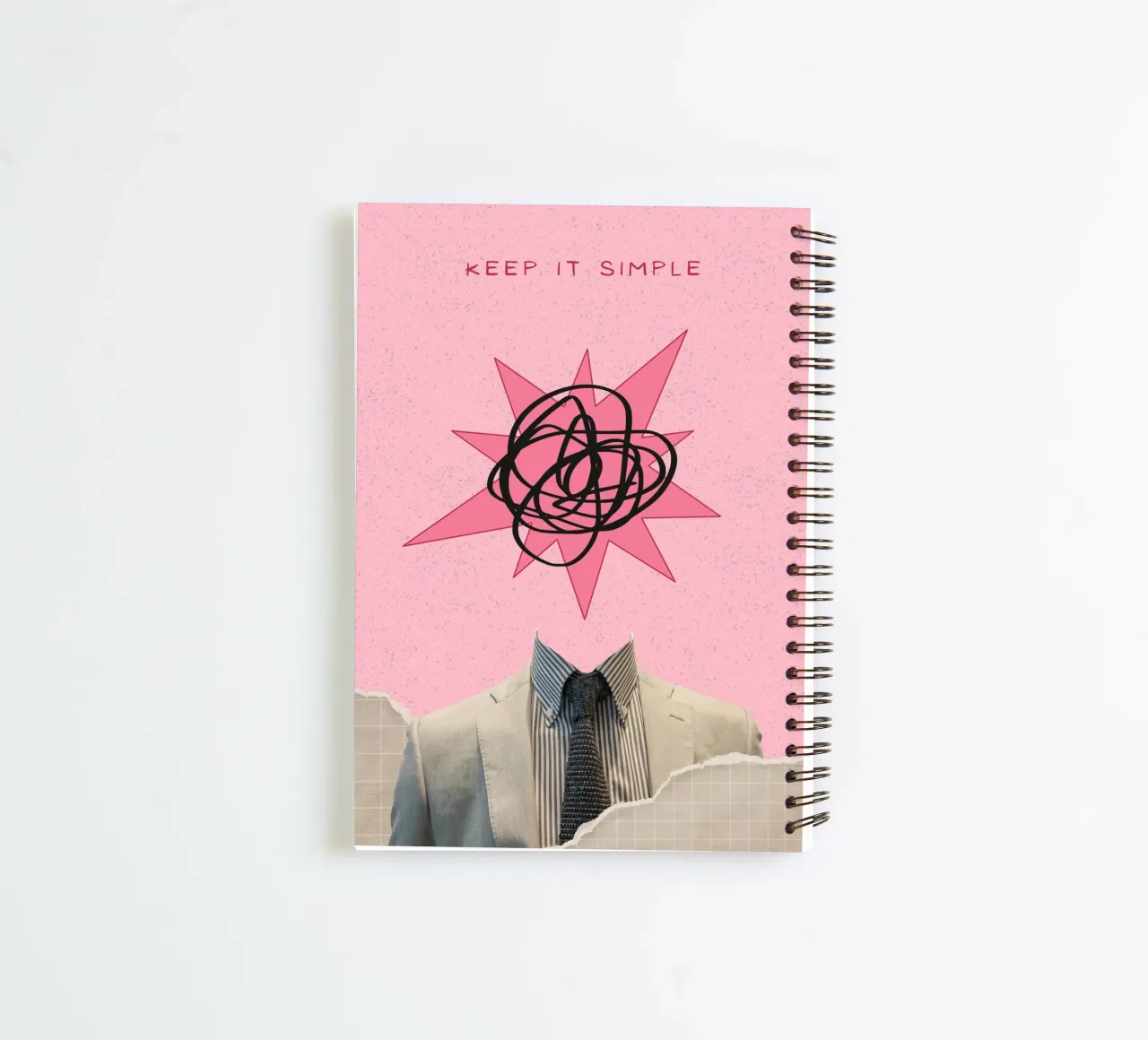 "Keep It Simple" Surreal Art Print - Business & Chaos spiral notebook by ClubArt