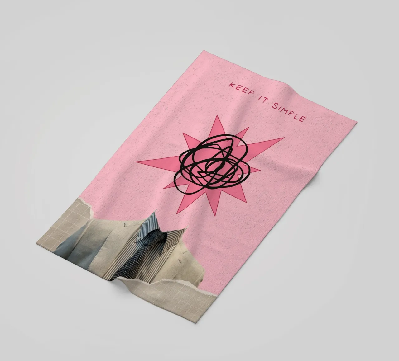 Surrealistische kunstdruk "Keep It Simple" - Business & Chaos strandhanddoek van ClubArt