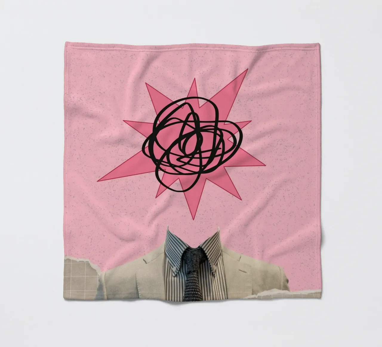 "Keep It Simple" Surrealer Kunstdruck - Business & Chaos Fleecedecke von ClubArt