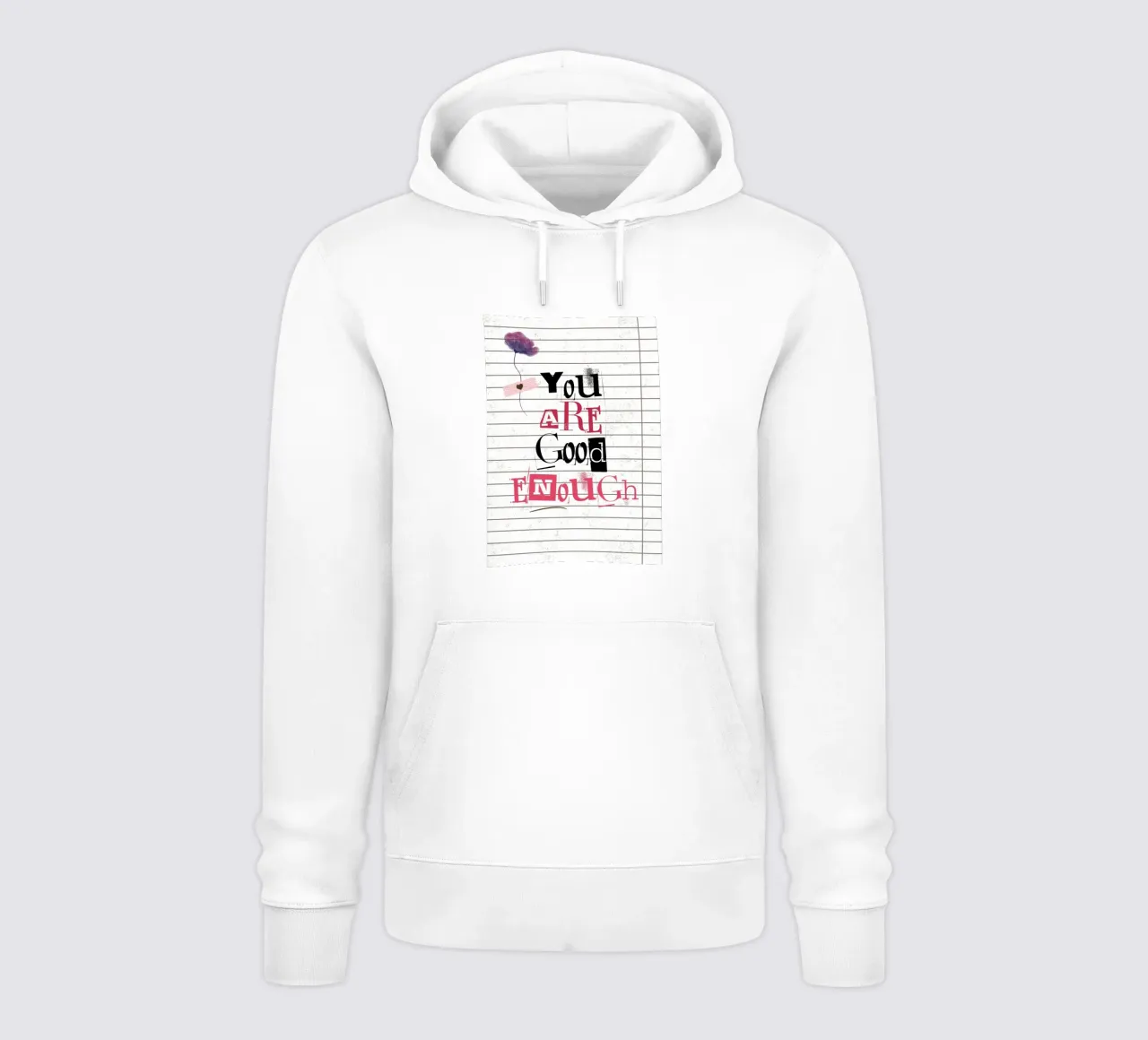 Arte de afirmación "You Are Good Enough" - Empoderamiento y textura sudadera con capucha de ClubArt
