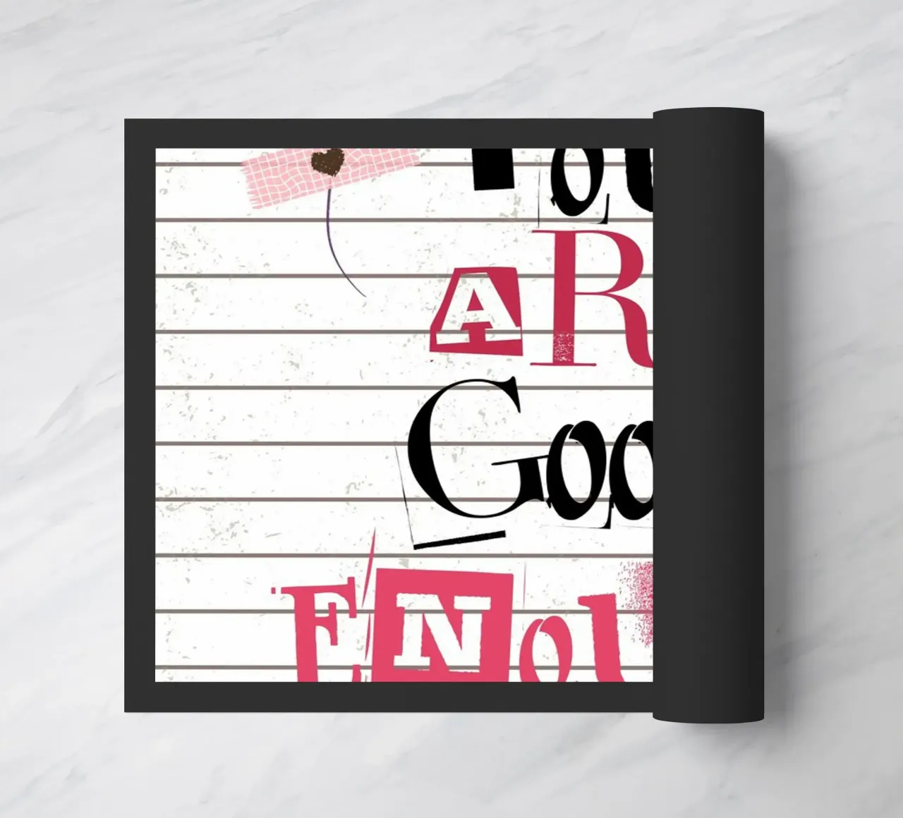 "You Are Good Enough" Affirmation Art - Empowering & Texture doormat by ClubArt