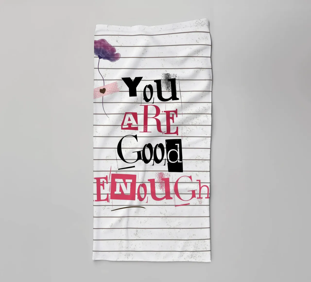 "You Are Good Enough" Affirmation Art - Empowering & Texture towel by ClubArt